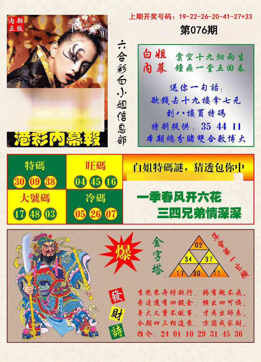 076期港彩内幕报[图]